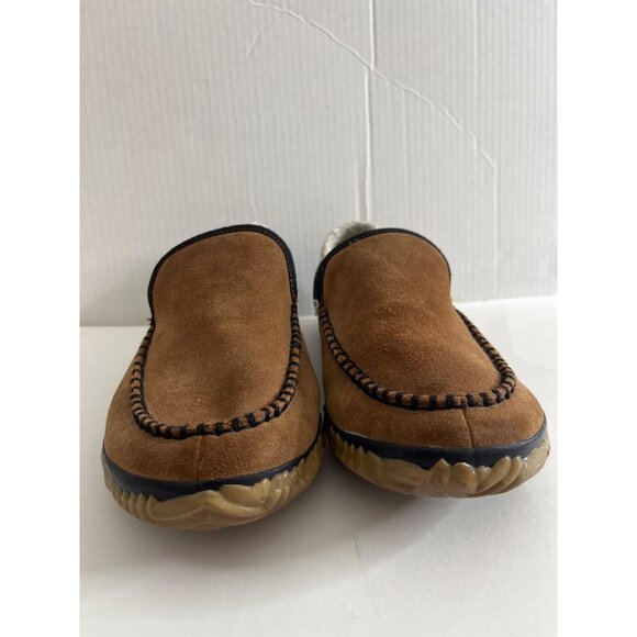 Sorel Men's‎ Moc Suede and Faux Fur Slippers Moccasins Slip On Size 7.5 Brown - Picture 5 of 9